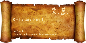 Kriston Emil névjegykártya